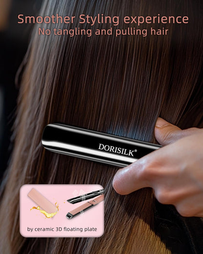 500 Degree High Temp Professional Hair Straightener，30S Fast Heating Ceramic Flat Iron ，2 in 1 Hair Straightener and Curler，Plasma Flat Iron Get Frizz-Free ，Dual Voltage for Travel Using