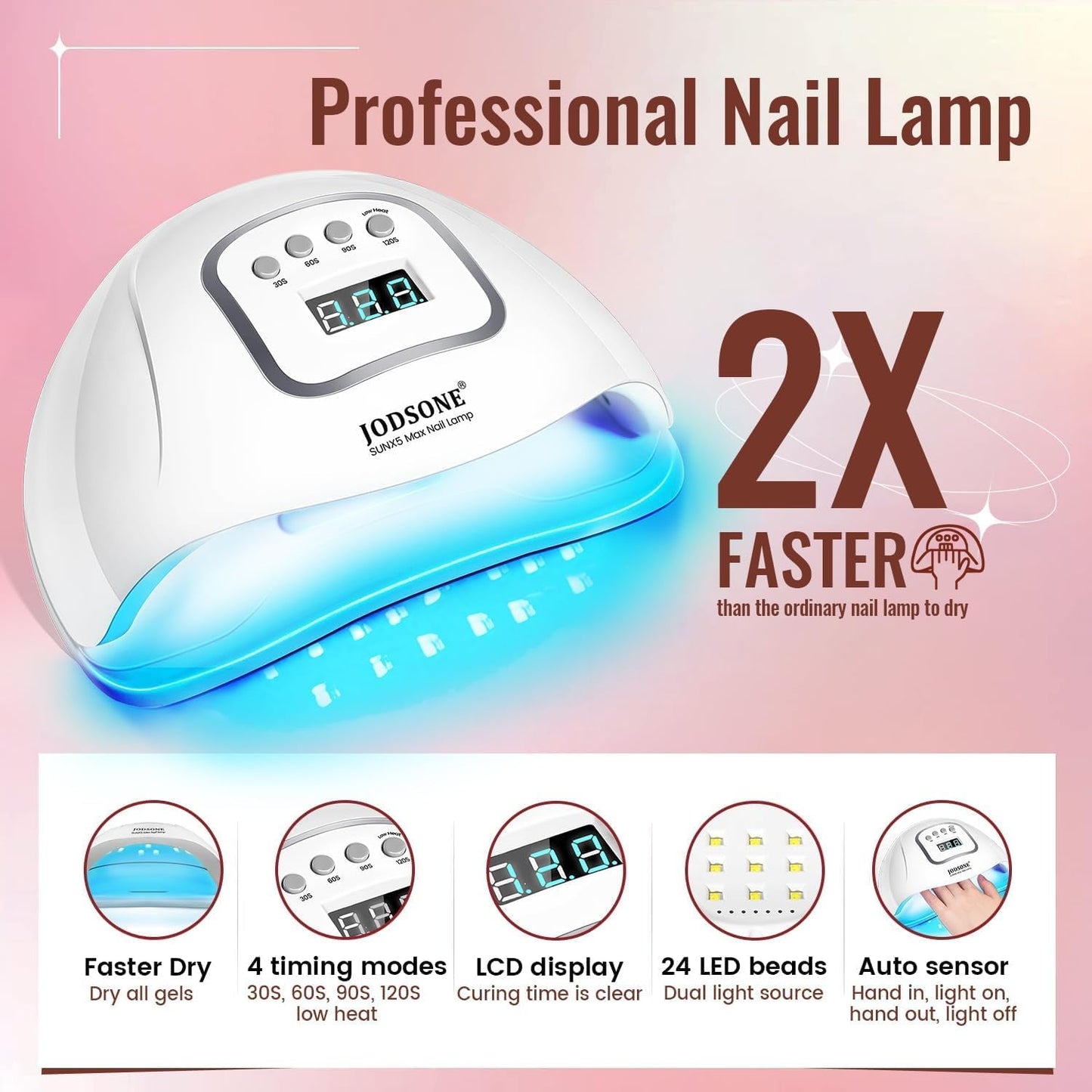 Gel Nail Polish Kit with UV Light Lamp Include 32 Colors Gel Polish Nail Kit - Soak off Base Coat Top Coat 