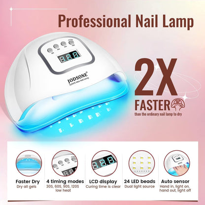 Gel Nail Polish Kit with UV Light Lamp Include 32 Colors Gel Polish Nail Kit - Soak off Base Coat Top Coat 