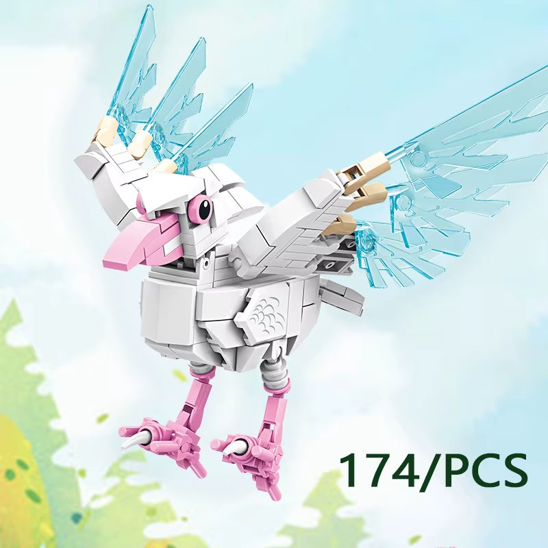 MOC City Creative Building Blocks Accessories Zoo Rhino Lion Kangaroo Wolf Fox Frog Bee Crow Peacock Mini Brick Toy Gifts X021