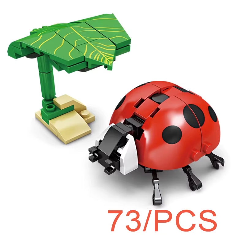 MOC City Creative Building Blocks Accessories Zoo Rhino Lion Kangaroo Wolf Fox Frog Bee Crow Peacock Mini Brick Toy Gifts X021