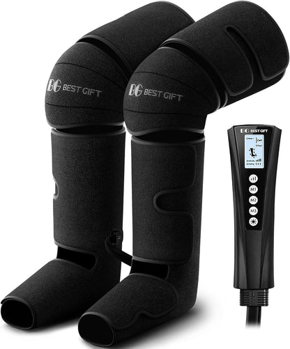 Christmas Gifts for Men Women Dad Mom, Mother'S Day, Father'S Day, Air Compression Massager with Heat for Foot, Leg, Calf, Thigh, Knee, Helpful for Varicose Veins,Muscle Fatigue, Cramps Swelling Edema