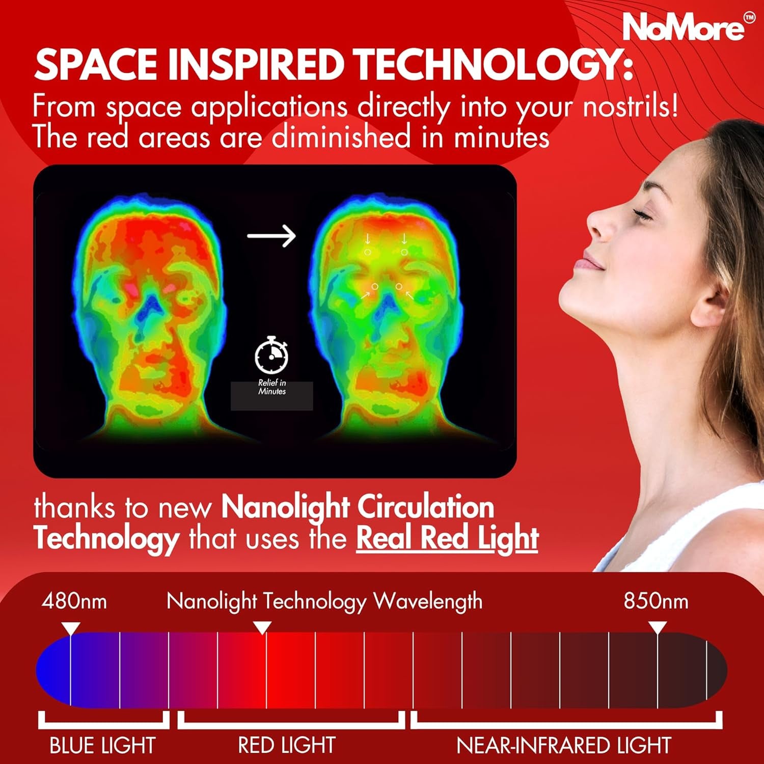 Original  Red Light Therapy for Nose – LED Nasal Device for Dry Nose & Sinus Comfort, No More Colds, Usb-Rechargeable Light Therapy