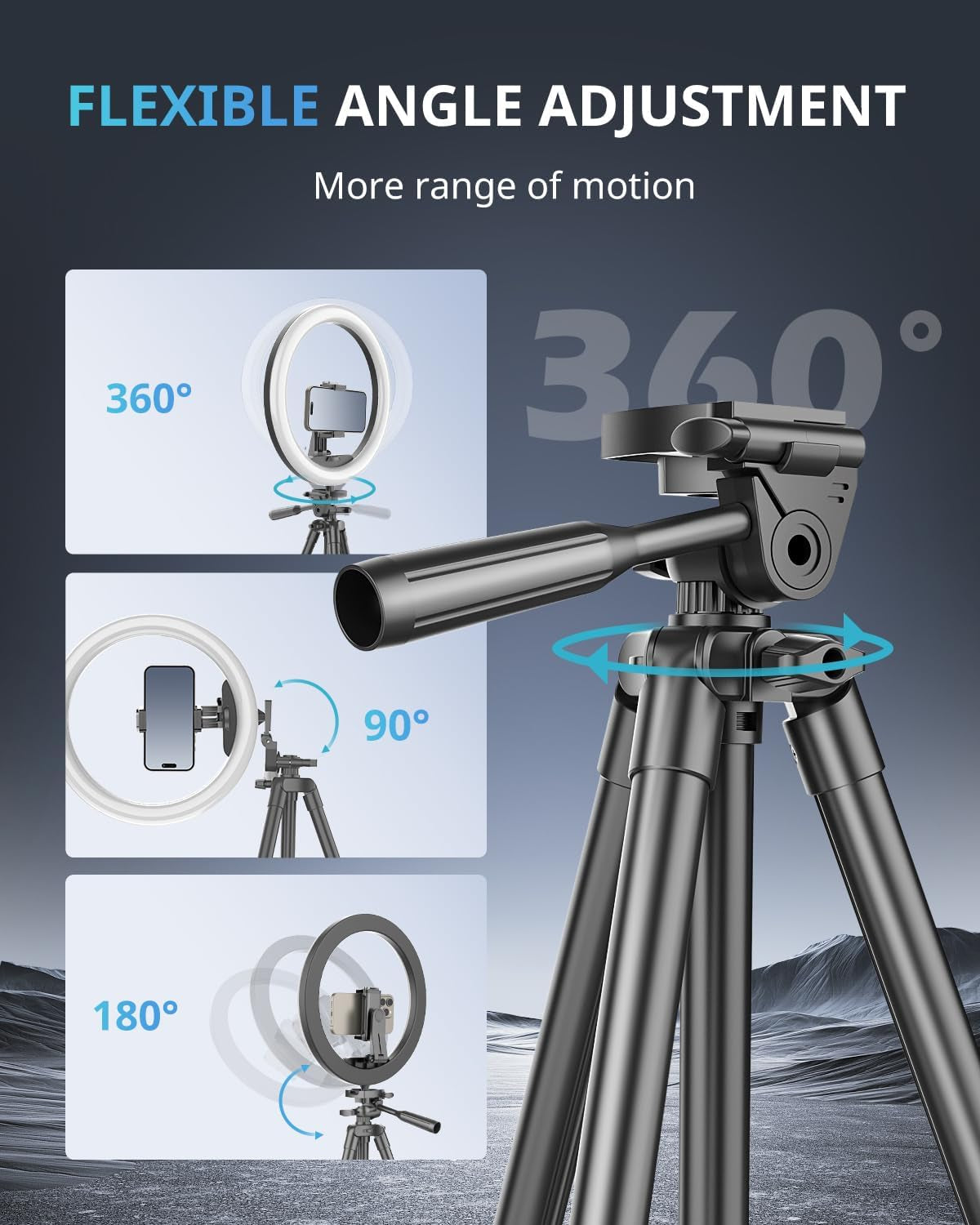 12 Inch Ring Light with Stand 50in Tripod Phone Holder for Makeup Video