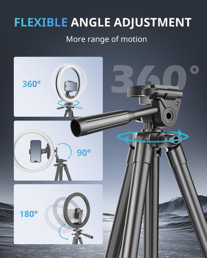 12 Inch Ring Light with Stand 50in Tripod Phone Holder for Makeup Video