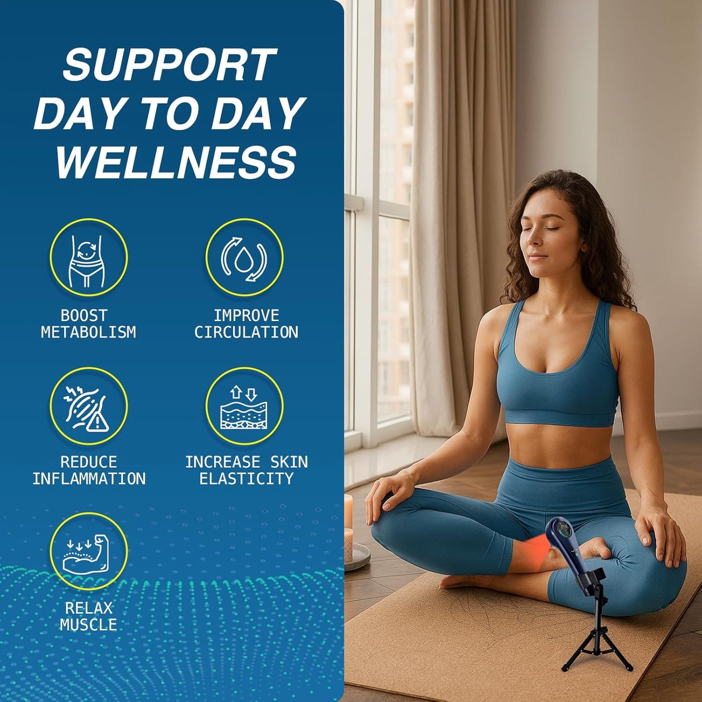 Cold Laser Therapy Device, Portable Handheld Red Light Therapy for Joint and Muscle Pain Relief, Wound Healing, Dual Wavelenghth (4X808Nm+14X650Nm) with Adjustable Timer and Intensity