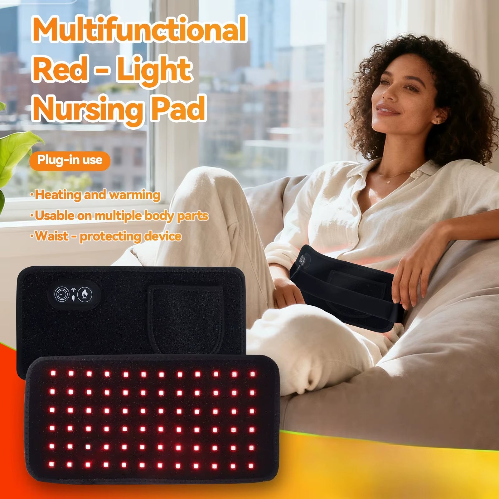 NEW 72 Leds Red Light Belt 660Nm&850Nm Infrared Light Therapy Pad for Body Fatigue Deep Therapy for Back Knee Hands Feet Relief