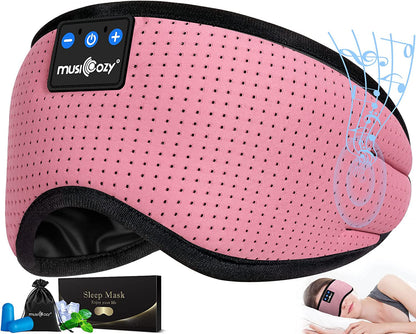 Breathable Bluetooth Sleep Headphones -5.4 Headband 3D Sleeping Headphones, Wireless Eye Mask Sleep Earbuds - Side Sleeper (Matte Black)