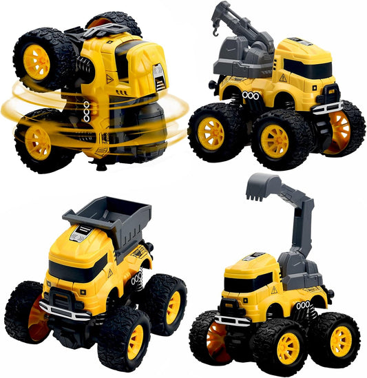 Construction Monster Truck Toys 4PCS Friction Powered Vehicles Kids 3+