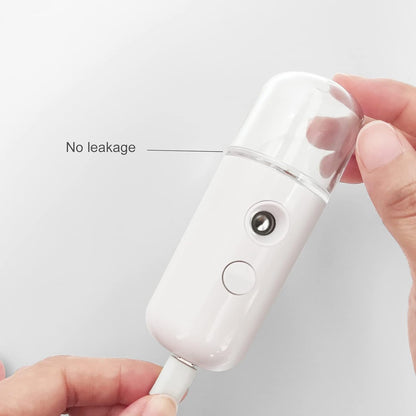 2Pack  Facial Mister, Portable Face Mister, Cool Nano Mist Sprayer for Face Hydrating, Mini Handy Mister for Eyelash Extensions with 1Oz Large Capacity Screwing Visual Water Tank Black/White