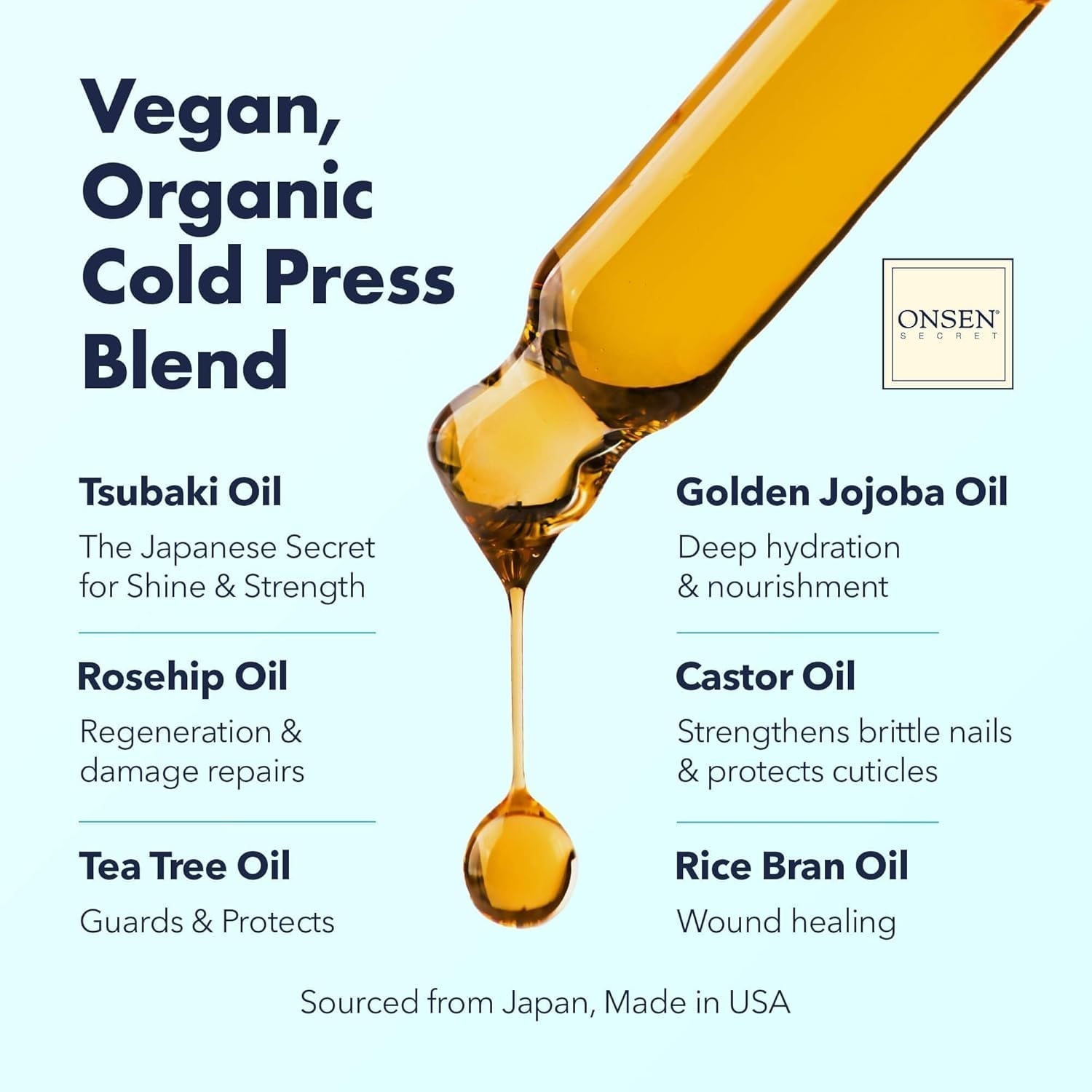 Organic Nail and Cuticle Oil Treatment - USA Made Japanese Formula for Damaged Nails - Natural Care and Repair for Visible Results - 30ml 