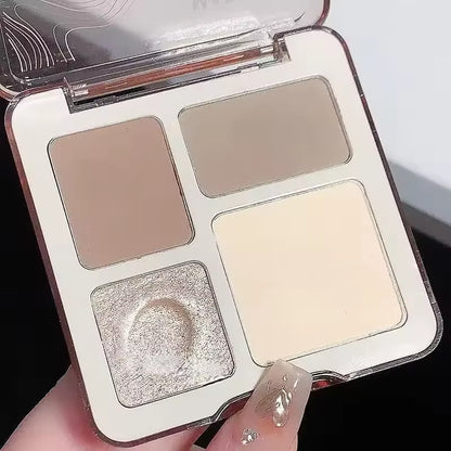 Natural Face Powder Palette Matte Bronzer Contour Shading Highlighter Blush 