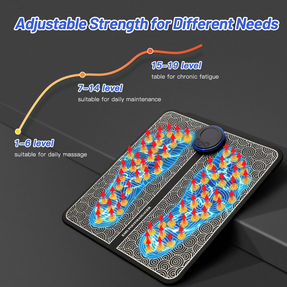 Electric Foot Massager Pad – Multi-Function EMS Massage Mat for Full Body Relaxation