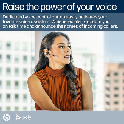 Voyager 5200 Wireless Headset (Plantronics) - Single-Ear Bluetooth Headset W/Noise-Canceling Mic - Ergonomic Design - Voice Controls - Lightweight - Connect to Mobile/Tablet via Bluetooth