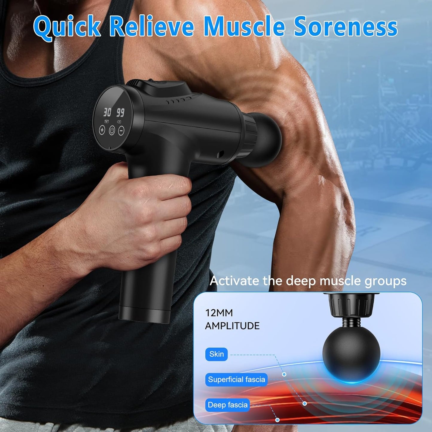Apherma Deep Tissue Massage Device |Portable Percussion Massager Muscle Recovery
