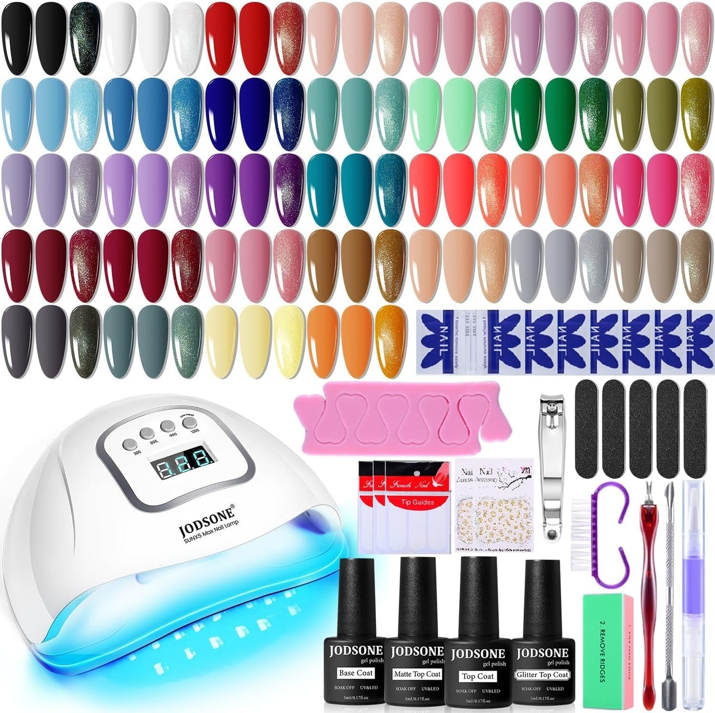 Gel Nail Polish Kit with UV Light Lamp Include 32 Colors Gel Polish Nail Kit - Soak off Base Coat Top Coat 
