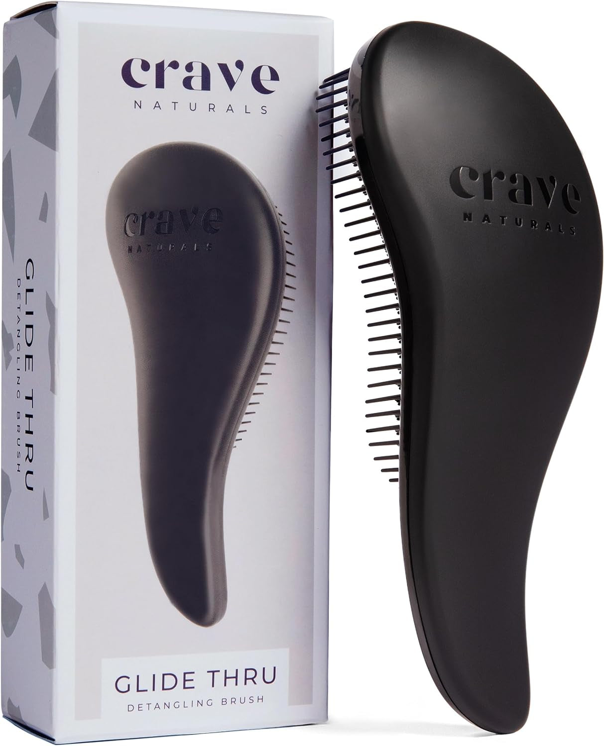 Glide Thru Detangling Hair Brush for Women and Kids - 7.5X3-Inch Hair Detangler Brush for Wet or Dry, Curly and Straight Hair - Ergonomic Design, Detangling, and Styling Comb - Purple