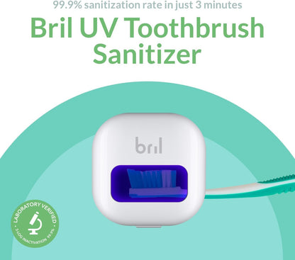 UV-C Toothbrush Sanitizer, Portable Cleaner, Travel Cover, Magnetic Holder, and Rechargeable Case for Any Size Toothbrush, White