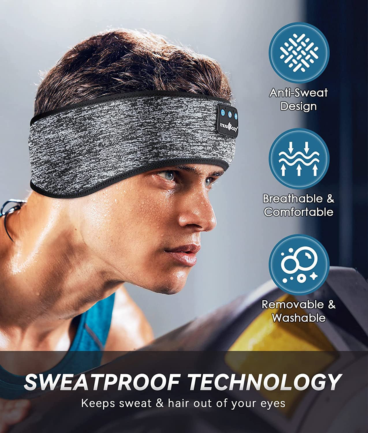 Bluetooth 5.4 Sleep Headphones Headband, Wireless Sleeping Headphones Sleep Mask Earbuds IPX6 Waterproof - Side Sleepers, Workout Runnings, Cool Tech Gadgets