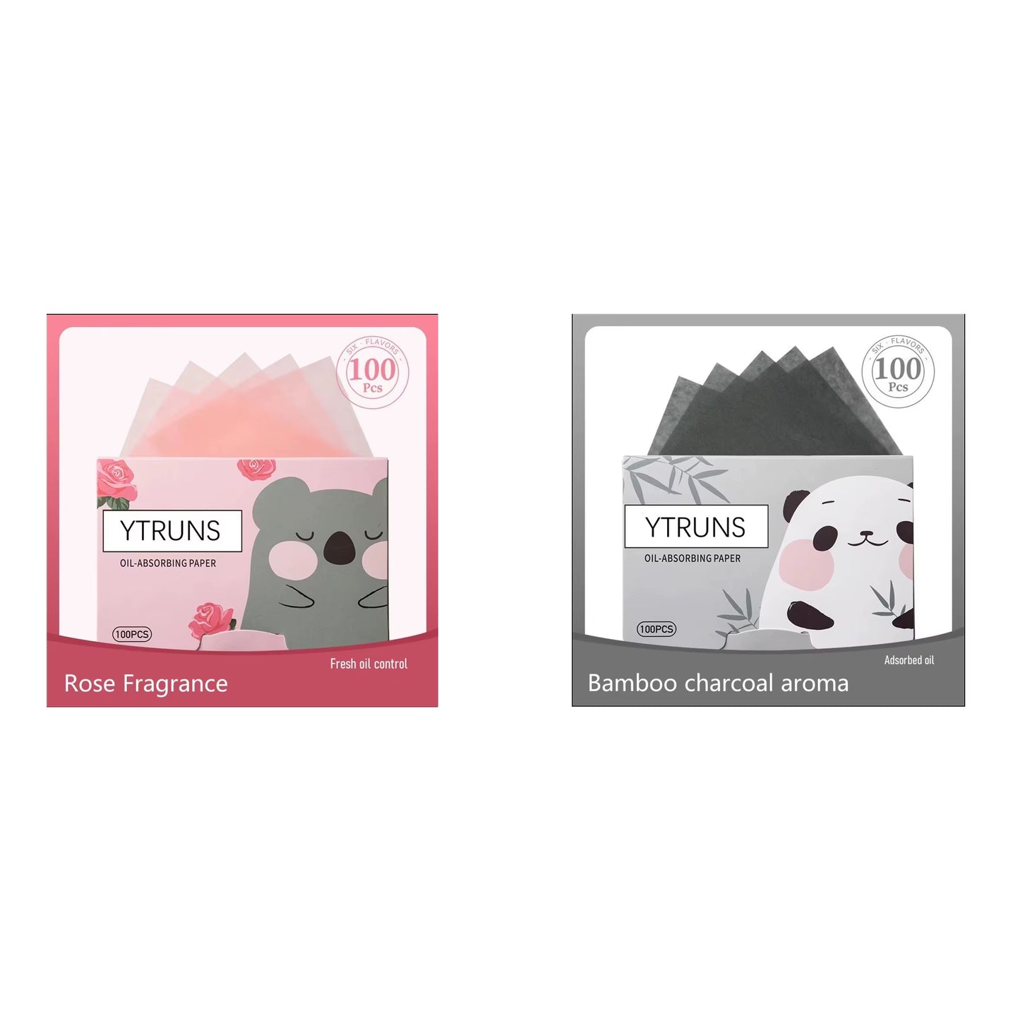 Green Tea/Gardenia/Chamomile/Lavender/Rose/Bamboo Charcoal 100Pcs Boxed Fragrance Oil Absorbing Paper for Men and Women Face Oil