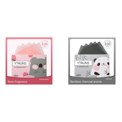 Green Tea/Gardenia/Chamomile/Lavender/Rose/Bamboo Charcoal 100Pcs Boxed Fragrance Oil Absorbing Paper for Men and Women Face Oil