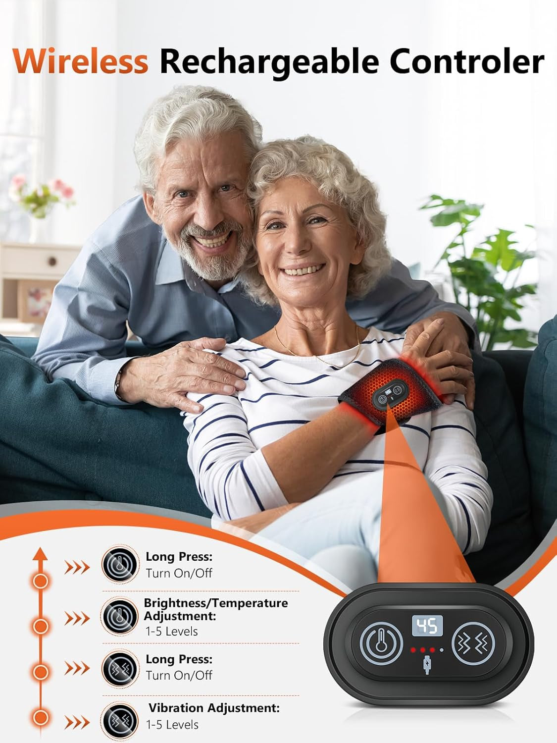 Red Light Therapy for Hands Wrist with Heat & Massage, 3000Mah Wireless Controller, Wearable near Infrared & Red Light Wrist Wrap with 36 Beads for Faster Recovery & Hand Pain Relief