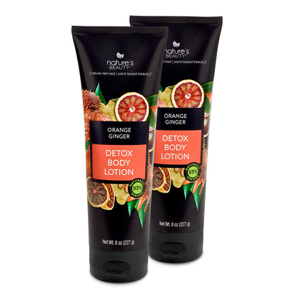 Orange Ginger Detox Body Lotion Multi-Pack - Lightweight, Non-Greasy Moisturizer, Improve Skin Tone+Texture Made W/Vitamin C, Sunflower + Almond + Avocado Oils 8 Oz (2 Pack)
