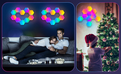 12 Pack Hexagon Lights Wall RGB Panel - Led Lights Gifts for Men Birthday Room Decor Lamp for Bedroom Gaming Equipment Gamer Supps Honeycomb Shape Panels Hexagon Gaming Lights