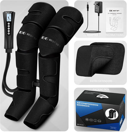 Christmas Gifts for Men Women Dad Mom, Mother'S Day, Father'S Day, Air Compression Massager with Heat for Foot, Leg, Calf, Thigh, Knee, Helpful for Varicose Veins,Muscle Fatigue, Cramps Swelling Edema
