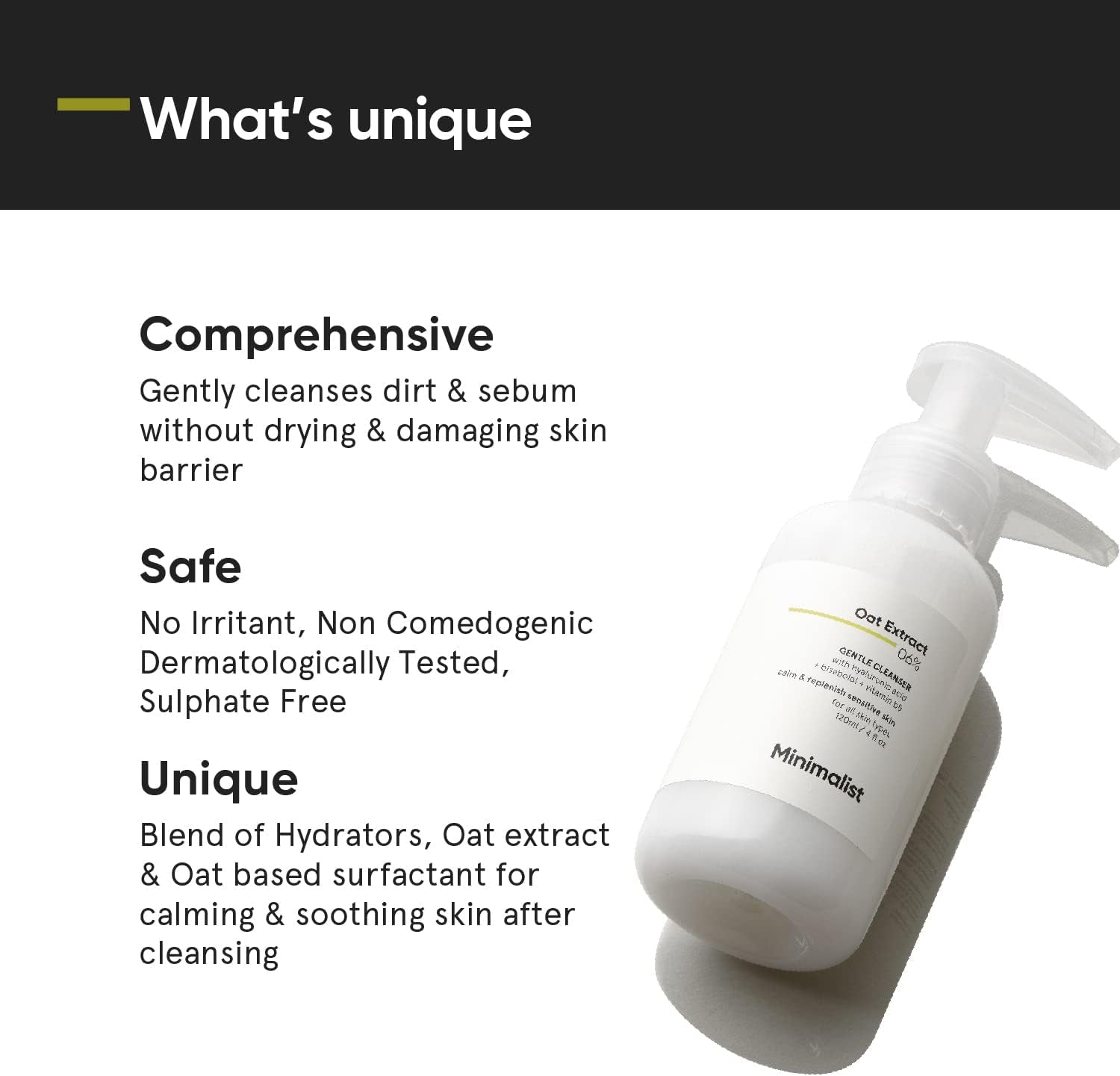  Oat Extract 6% Gentle Cleanser for Sensitive Skin | 120 Ml / 4 Fl Oz