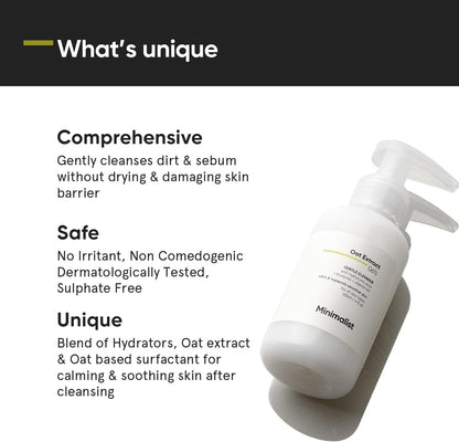  Oat Extract 6% Gentle Cleanser for Sensitive Skin | 120 Ml / 4 Fl Oz