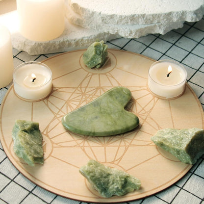 Gua Sha Facial Tool for Self Care, Massage Tool for Face and Body Treatment, Made of Xiuyan Jade, Relieve Tensions and Reduce Puffiness