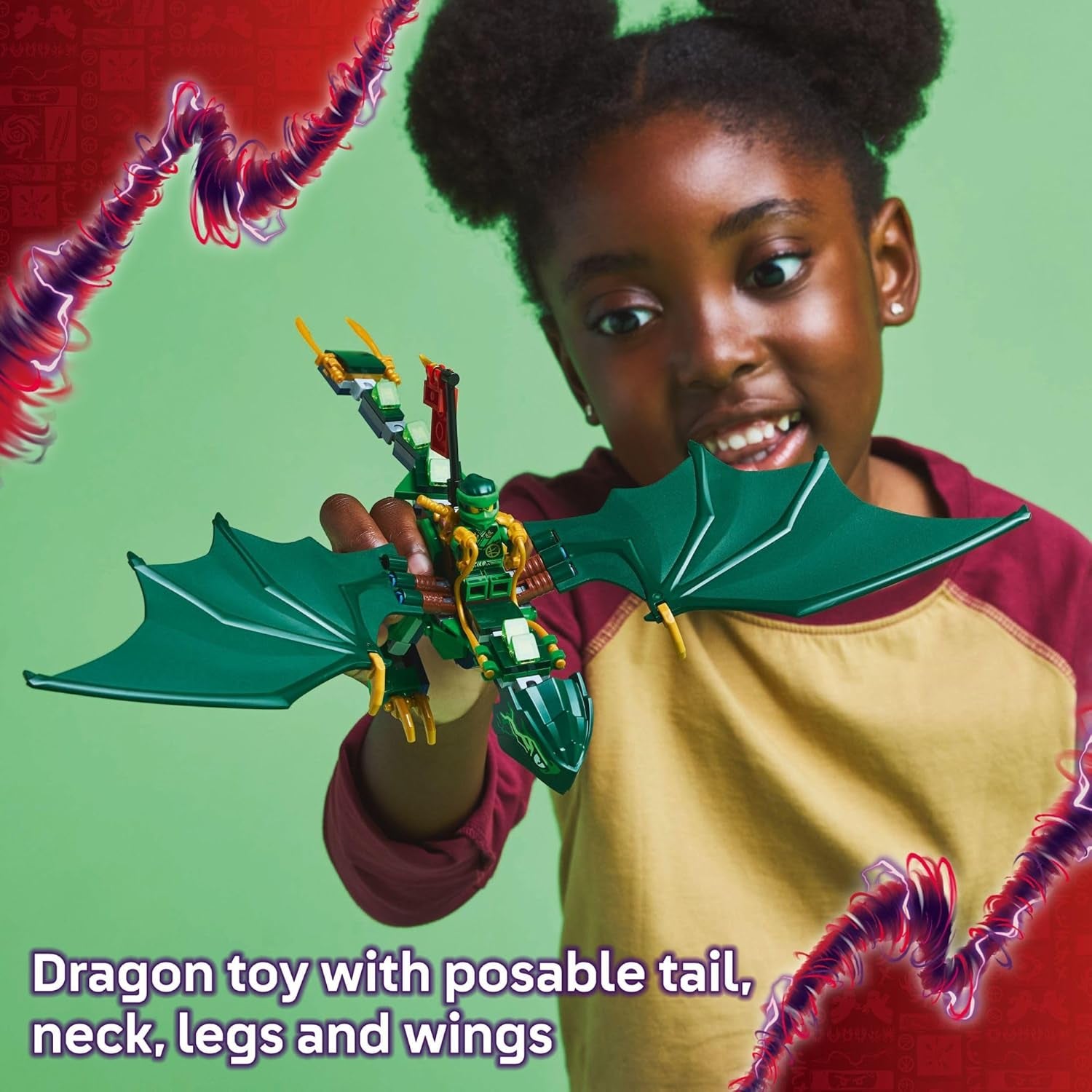 NINJAGO 71829 Lloyd Green Forest Dragon Building Set with 2 Minifigs