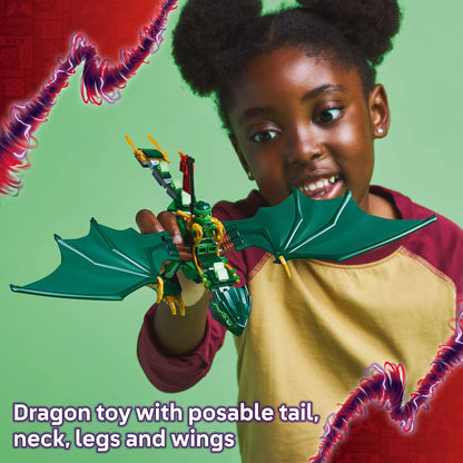 NINJAGO 71829 Lloyd Green Forest Dragon Building Set with 2 Minifigs