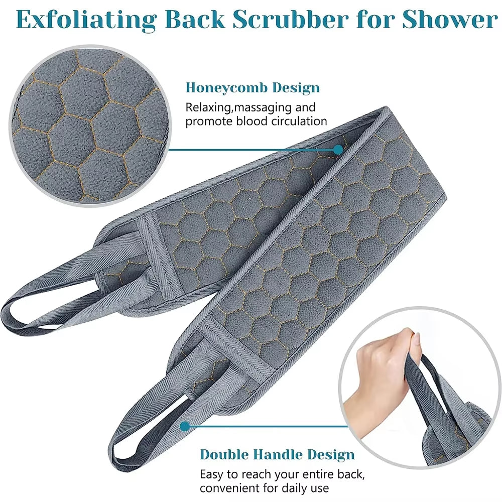 Exfoliating Body Scrubber Set – Bath Glove, Loofah Sponge & Exfoliator Massager-3PCS