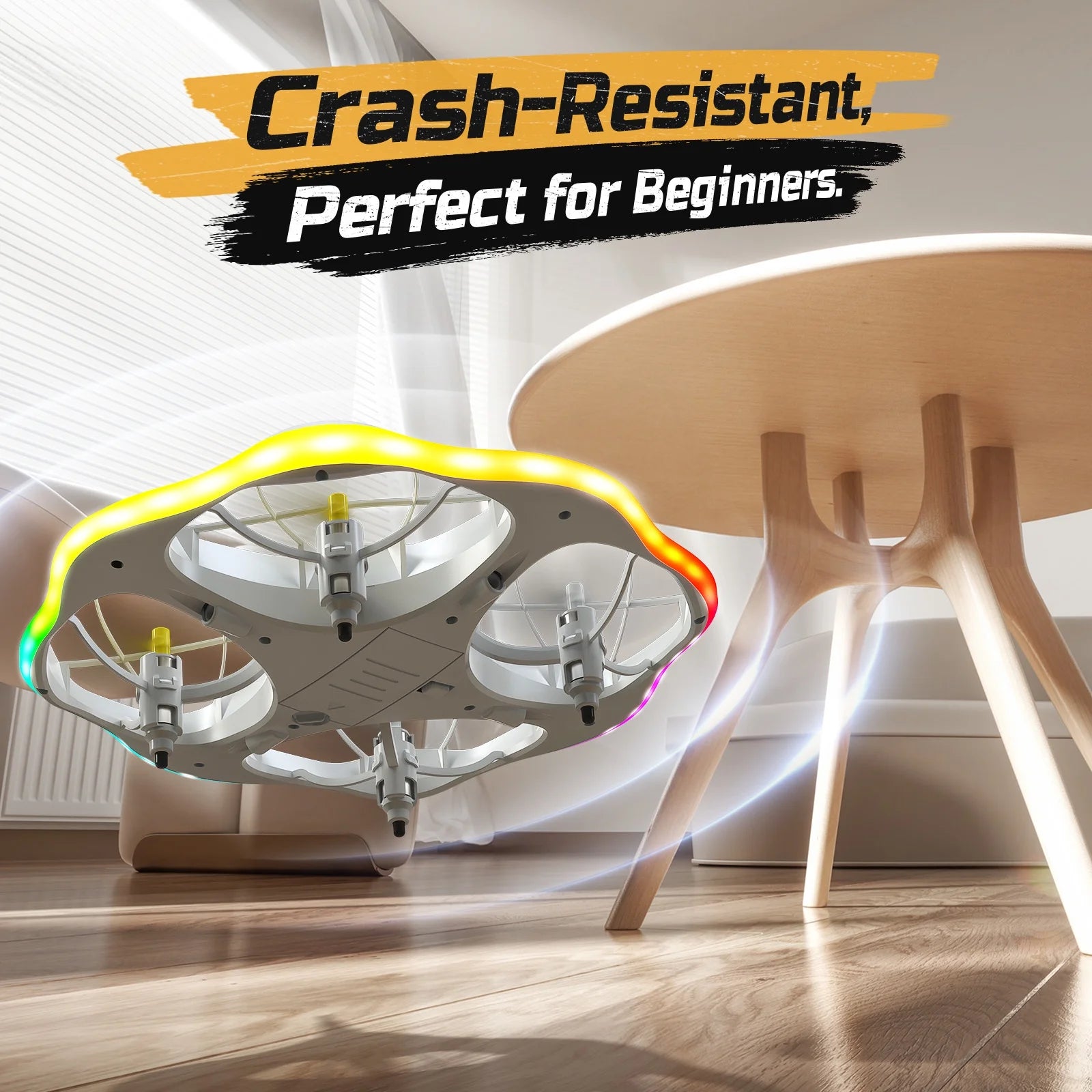 UFO RC Drone for Kids Quadcopter with LED Lights 360° Flip Remote Control White