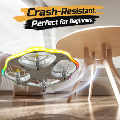 UFO RC Drone for Kids Quadcopter with LED Lights 360° Flip Remote Control White