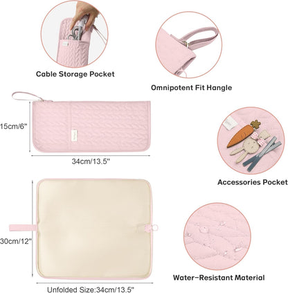 Hot Tools Organizer Heat Resistant Mat Case Hair Tools Holder Travel Bag Portable Hair Styling Tools Cover Pouch for Curling Iron,Flat Iron,Hair Straightener (Pink)