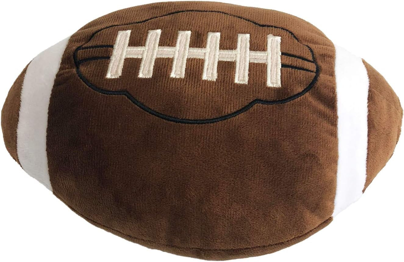 Football Plush Pillow - Fluffy Durable Sports Ball Throw Pillow - Soft Interactive Decoration - 11 Inches
