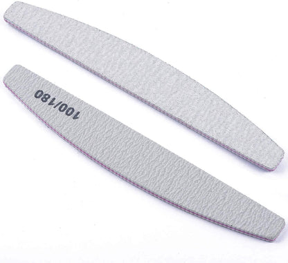 25-Piece Set of Double-Sided Emery Boards - 100/180 Grit Nail Files for Acrylic and Natural Nails