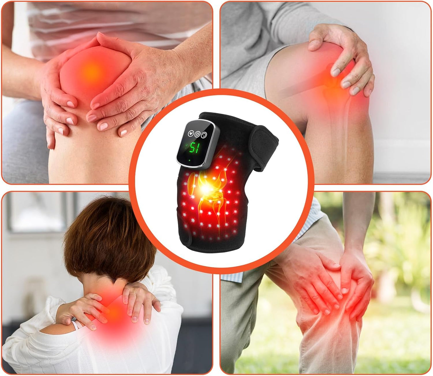 Red-Light-Therapy for Knee near Infrared-Light Heating Device for Body/Joint/Elbow/Shoulder 660Nm&850Nm