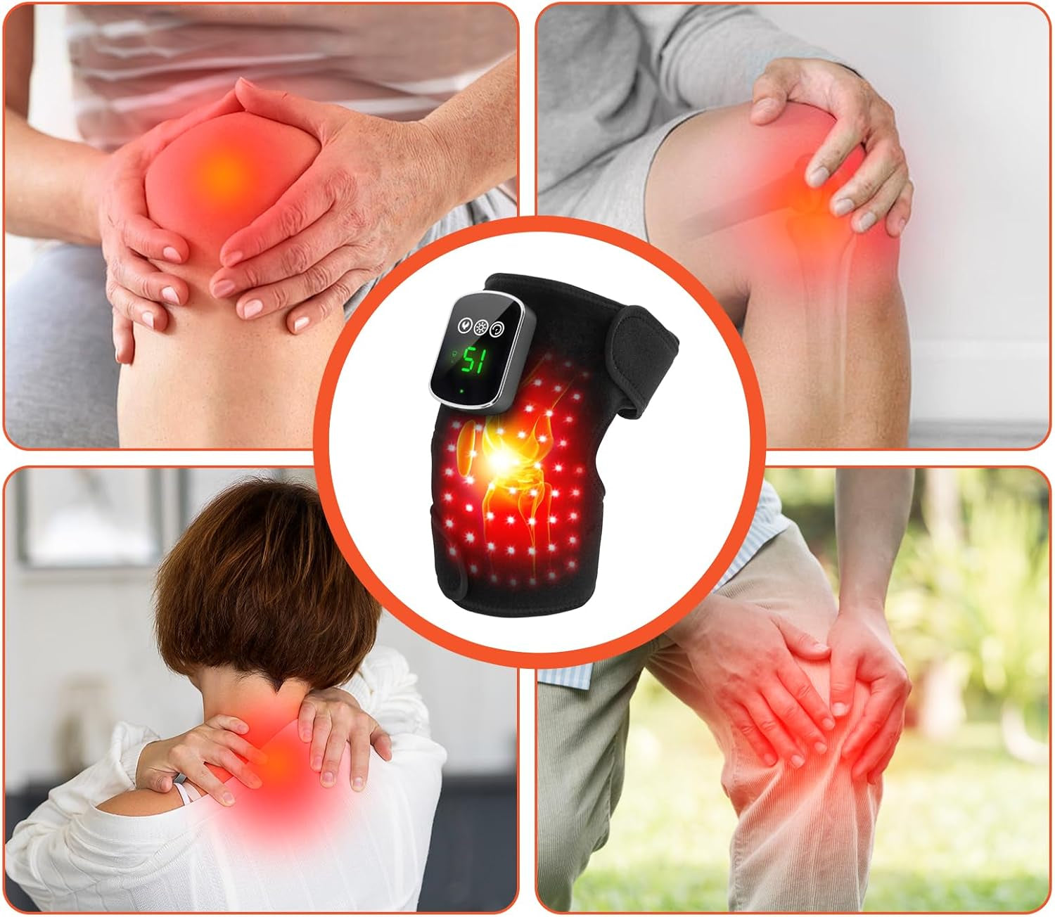 Red-Light-Therapy for Knee near Infrared-Light Heating Device for Body/Joint/Elbow/Shoulder 660Nm&850Nm