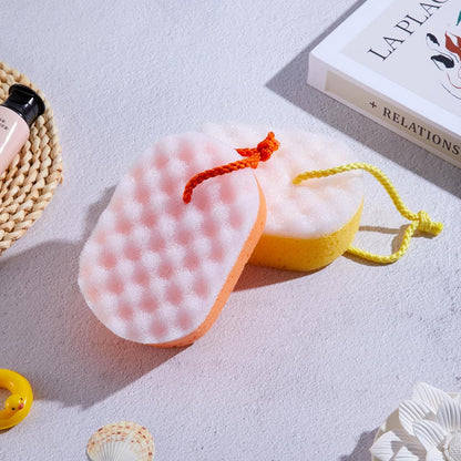 5 Pieces Soft Bath Sponge Shower Natural Gentle Soothing Body Fiber Exfoliating Shower Sponge Wash Bouquet for Women Men, Random Color(Cute Color)
