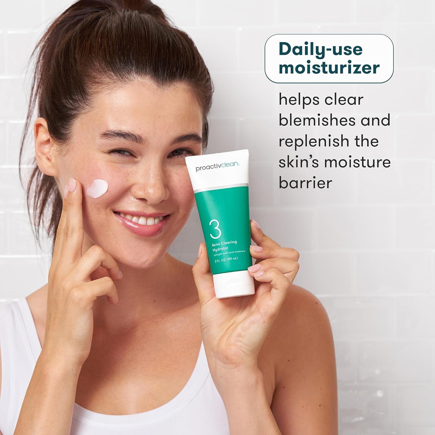 Clean Acne Clearing Hydrator- Gentle Daily Face Moisturizer for Women and Men- Salicylic Acid Acne Treatment Cream Facial Lotion with Hyaluronic Acid and Vitamin E- 3Oz