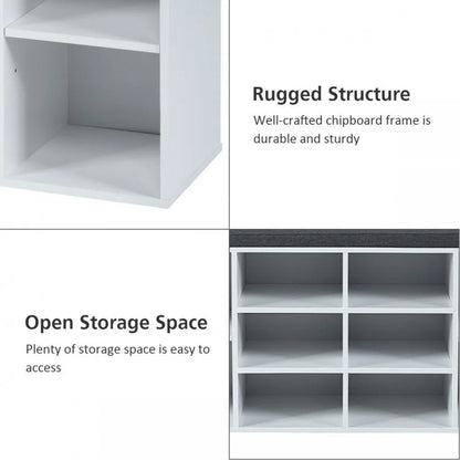 10-Cube Shoe Storage Bench with Cushion for Entryway Organization