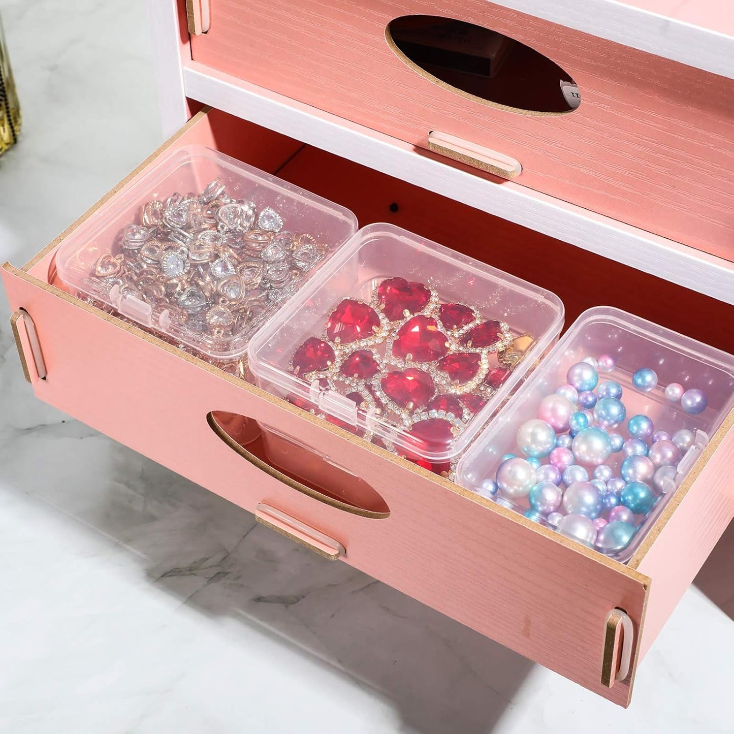 6 Pieces Mini Plastic Clear Beads Storage Containers Box for Collecting Small Items, Beads, Jewelry, Business Cards, Game Pieces, Crafts (4.45 X 3.3 X 1.18 Inch)