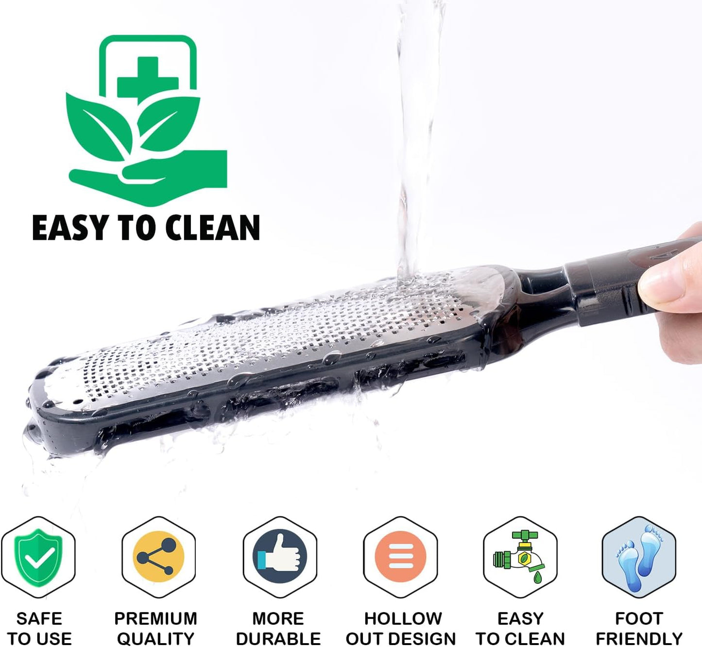 Stainless Steel Professional Foot File and Callus Remover for Effective Dead Skin, Cracked Heel, and Corn Treatment