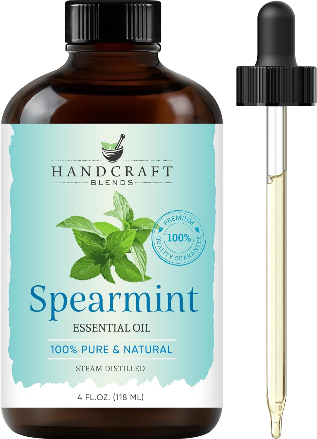  Spearmint Essential Oil - 118 ml - 100% Pure and Natural with Glass Dropper