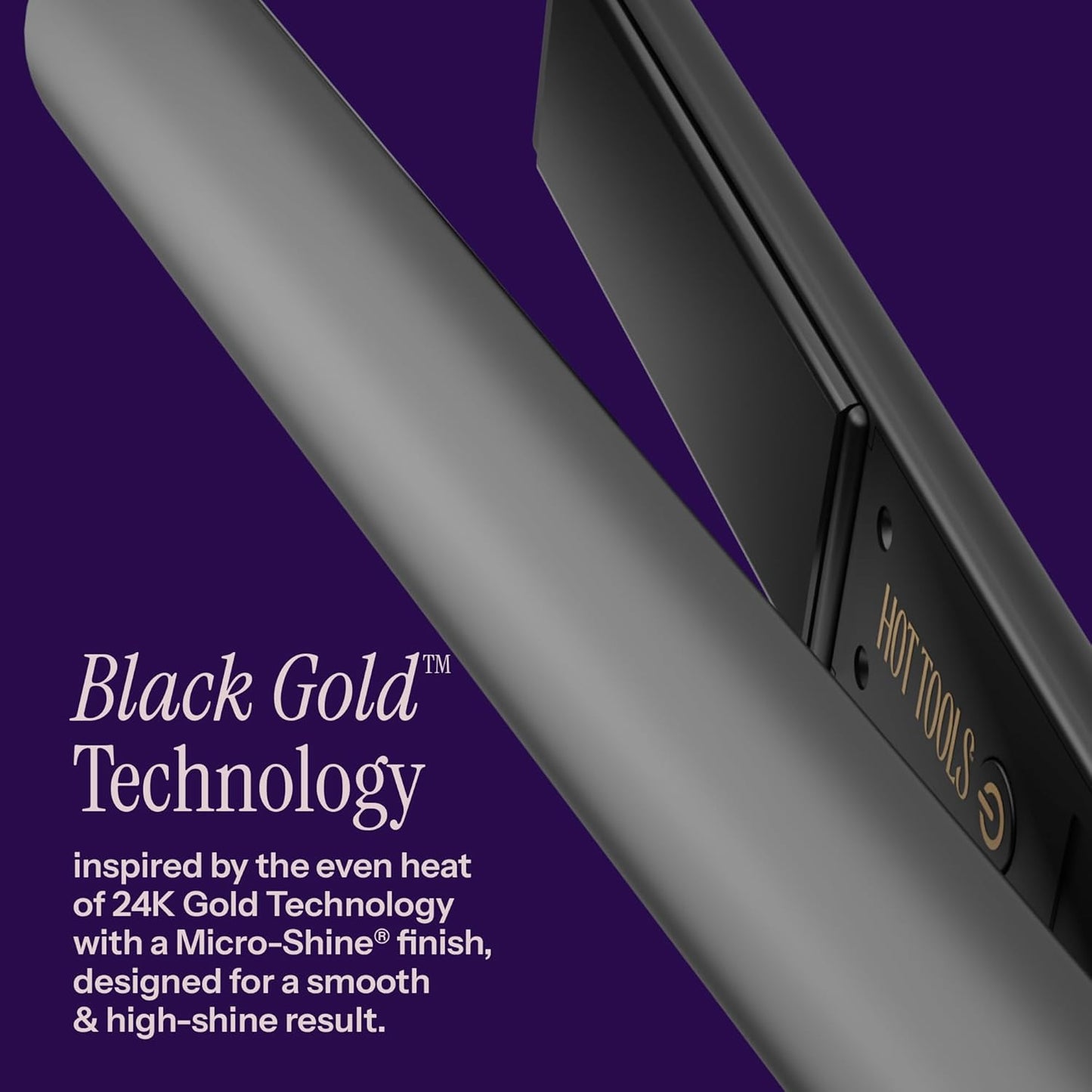 Pro Artist Black Gold Ionic 1 1/4 Inch Flat Iron - Use as Straightener for Sleek Straight Hair or Use Rounded Edges for Shiny Curls and Waves, Stylist-Preferred Styles