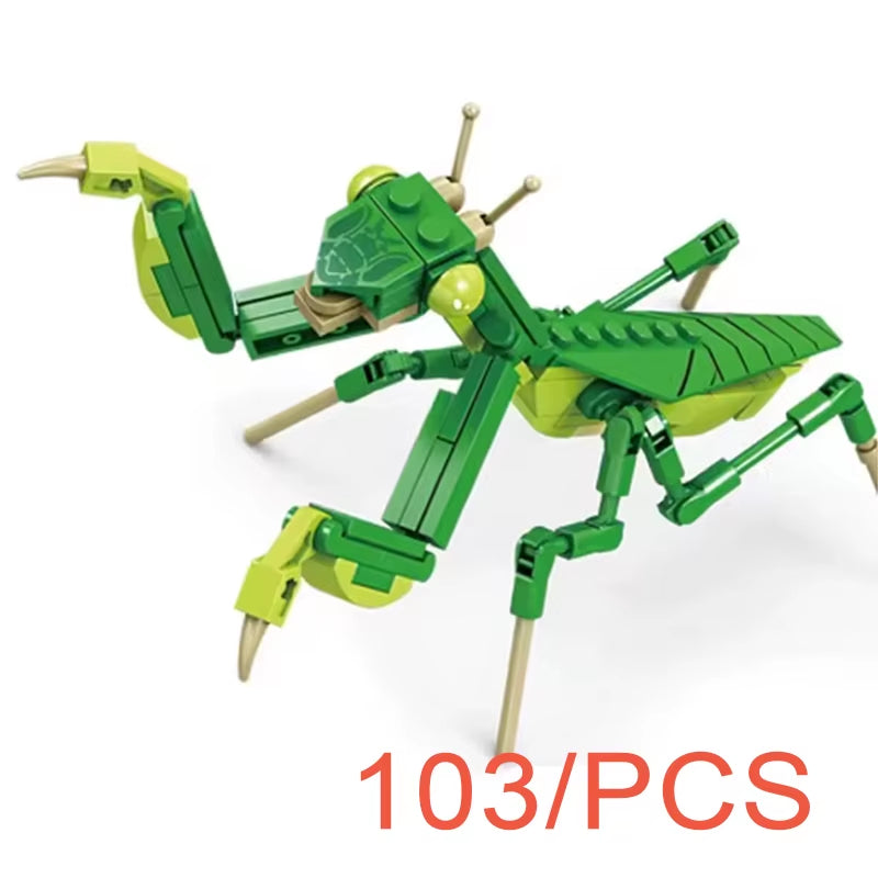 MOC City Creative Building Blocks Accessories Zoo Rhino Lion Kangaroo Wolf Fox Frog Bee Crow Peacock Mini Brick Toy Gifts X021